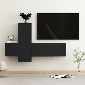 VidaXL 3-dijelni set TV ormarića crni od iverice
