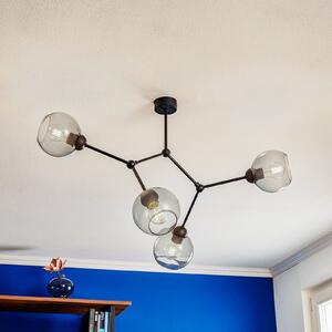 Stropna lampa Fairy s 1 žaruljom, sivo-prozirna/crna