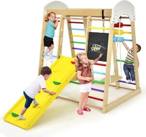 Ljestve, tobogan ljuljačka 8 u 1 Set za penjanje za malu djecu 124 x 119 x 138 cm