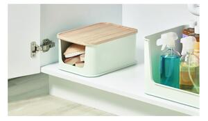 Bijela kutija za pohranu s poklopcem od drveta paulovnije iDesign Eco Open, 21,3 x 30,2 cm