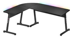 Kutni PC stolić Hyperion 6.0 (crna + šarena) (s LED rasvjetom)
