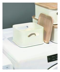 Bijela kutija za pohranu s poklopcem od drveta paulovnije iDesign Eco Handled, 21,3 x 21,3 cm