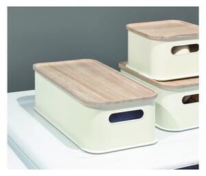Bijela kutija za pohranu s poklopcem od drveta paulovnije iDesign Eco Handled, 21,3 x 43 cm
