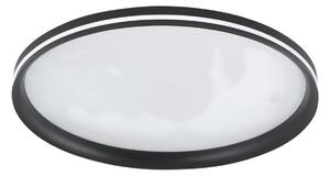 Fabas Luce LED stropna svjetiljka Isy, crna, Ø 55 cm, metalna, CCT, prigušljiva, prigušiva, Crno, Dnevni boravak/blagovaonica, Metal