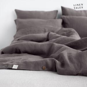 Tamno siva lanena posteljina za jedan krevet 140x200 cm - Linen Tales