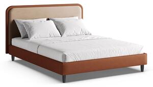 Ciglasti tapecirani bračni krevet s podnicom 180x200 cm Aveline – Micadoni