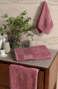 Set kupaonskih ručnika Bamboo Jacquard Marsilya - prljavo ružičasti