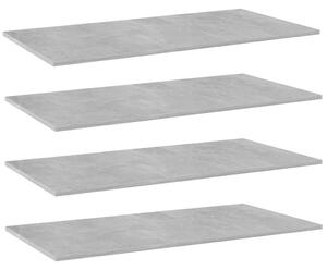 VidaXL Police za knjige 4 kom siva boja betona 80x20x1,5 cm od iverice