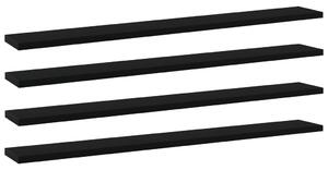 VidaXL Police za knjige 4 kom crne 80 x 10 x 1,5 cm od iverice