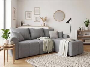 Razvlačna kutna garnitura L SEVIO 246x145 cm, siva + 2 jastuka GRATIS, univerzalna