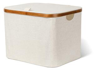 Krem tekstilna kutija za pohranu s poklopcem 40,5x33x30 cm Bamboo/Linen – Bigso