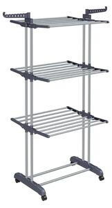 SongmicsHome Sušilo za rublje ELTON s 4 razine na kotačićima, 76x172x50 cm, siva