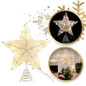 LED svjetleća zvijezda za božićno drvce WHITE STAR 25 cm, bijela