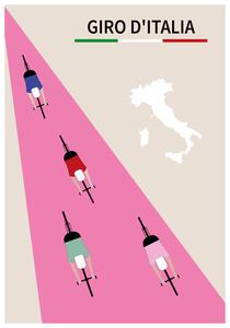 Ilustracija Giro d Italia, Poster Paperago