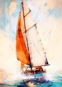 Ilustracija Yacht racing sport, Justyna Jaszke