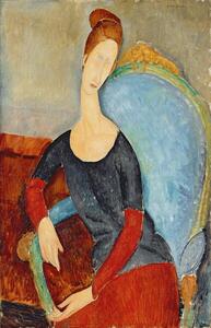 Reprodukcija Mme Hebuterne in a Blue Chair, Modigliani, Amedeo