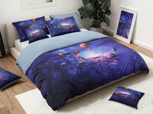 3D posteljina ŠARENI SVEMIR plava + jastučnica 40 x 40 cm gratis Dimenzije posteljine: 70 x 90 cm | 140 x 200 cm