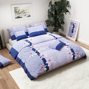 Pamučna posteljina BIJELI CVJETOVI siva Dimenzije posteljine: 70 x 90 cm | 140 x 200 cm