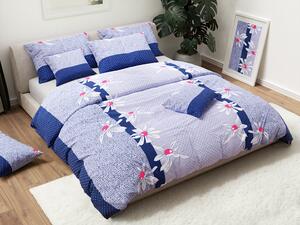 Pamučna posteljina BIJELI CVJETOVI siva Dimenzije posteljine: 70 x 90 cm | 140 x 200 cm