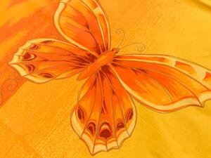 Pamučna posteljina ORANGE BUTTERFLY žuto-narančasta Dimenzije posteljine: 70 x 90 cm | 140 x 200 cm
