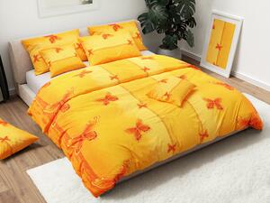 Pamučna posteljina ORANGE BUTTERFLY žuto-narančasta Dimenzije posteljine: 70 x 90 cm | 140 x 200 cm