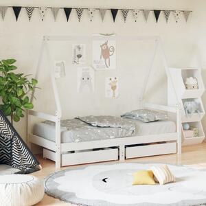 VidaXL Okvir za dječji krevet s ladicama bijeli 80x160 cm od borovine