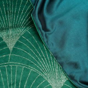 Baršunasti središnji stolnjak sa sjajnim zelenim printom Širina: 35 cm | Duljina: 140 cm