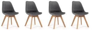 Set stolica od baršuna u skandinavskom stilu GREY GLAMOR 3+1 GRATIS