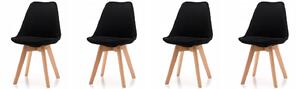 Set stolica od baršuna u skandinavskom stilu BLACK GLAMOR 3+1 GRATIS!