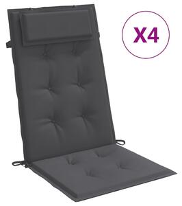 VidaXL Jastuci za stolicu s visokim naslonom 4 kom antracit tkanina