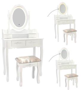 Toaletni stol s LED ogledalom Primadona White