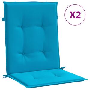 VidaXL Jastuci za vrtne stolice 2 kom plavi 100 x 50 x 3 cm od tkanine