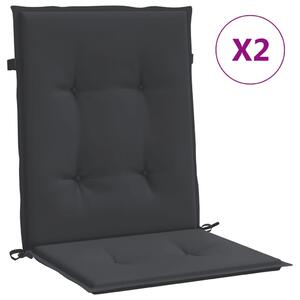 VidaXL Jastuci za vrtne stolice 2 kom crni 100 x 50 x 3 cm od tkanine