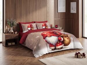 3D posteljina od mikrovlakana SANTA GNOME crvena Dimenzije posteljine: 2 ks 70 x 90 cm | 140 x 200 cm