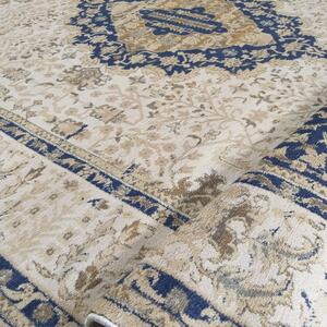 Prekrasan vintage tepih u bež boji s plavim uzorkom Širina: 200 cm | Duljina: 290 cm