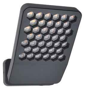 LUTEC ATLANTIS vanjska LED zidna svjetiljka, tamnosiva, 22 cm, metal, IP54, Sivo, Aluminij