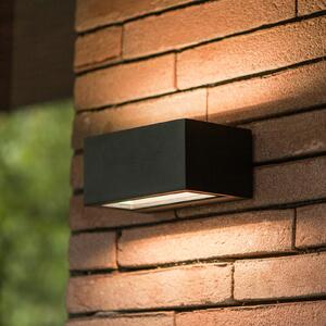 LUTEC GEMINI LED vanjska zidna svjetiljka, crna, 14 cm, IP54, gore/dolje, Crno, Aluminij, Zidni kvadrat