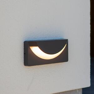 LUTEC LUPS LED vanjska zidna svjetiljka, tamnosiva, širina 23 cm, IP54, Sivo, Aluminij, Zidni kvadrat