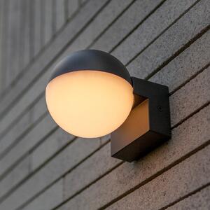 LUTEC LOOMA LED vanjska zidna svjetiljka, tamnosiva, Ø 10 cm, metal, IP54, Sivo, Aluminij, Zid okrugli