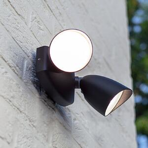 LUTEC LED vanjska zidna svjetiljka SHRIMP, crna, 20 W, 2 lampe, IP54, Crno, Aluminij