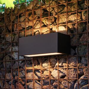 LUTEC GEMINI LED vanjska zidna svjetiljka, crna, 22 cm, IP54, gore/dolje, Crno, Aluminij, Zidni kvadrat