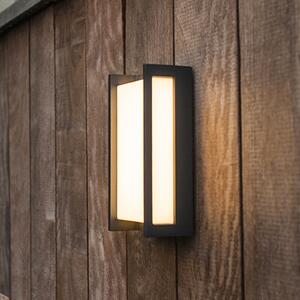 LUTEC connect QUBO LED pametna vanjska zidna svjetiljka, tamnosiva, 22 cm, IP54, RGB, CCT, Sivo, Aluminij