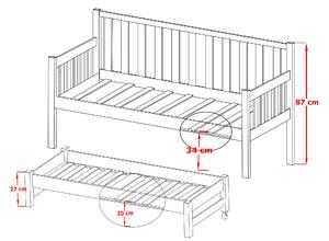 Zondo Dječji krevet 90 x 200 cm SUZI (s podnicom i prostorom za odlaganje) (bijela). 1013153