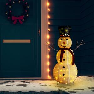 VidaXL Ukrasni božićni snjegović s LED svjetlom luksuzna tkanina 120cm