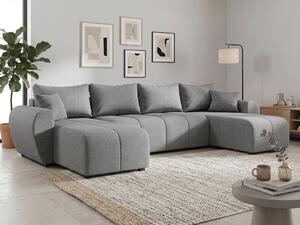 Razvlačna U kutna garnitura SEVIO 311x145 cm, siva + 2 jastuka GRATIS