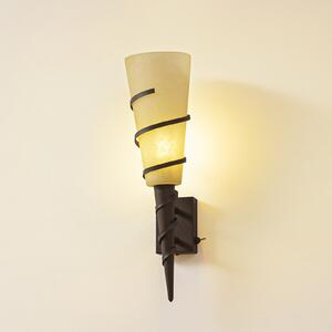 Lindby zidna lampa Anouk, visina 44 cm, staklo, metal, svjetiljka, prigušiva, Smeđa / hrđa, Dnevni boravak/blagovaonica, Metal