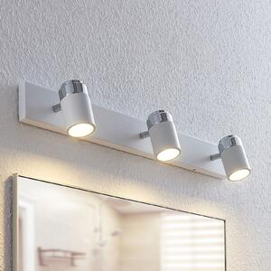 Lindby reflektor Kardo, 3 žarulje, bijeli, metal, IP44, prigušiva, Bijela, Dnevni boravak/blagovaonica, Metal