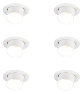 Set od 6 modernih ugradbenih reflektora bijeli okrugli nagibni - Installa