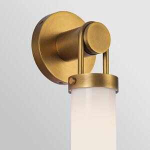 Quintiesse Zidna lampa WYNWOOD, antikni mesing, visina 40 cm, metal/opalno staklo, E27, Bronca / stari mesing, Dnevni boravak/blagovaonica, Metal