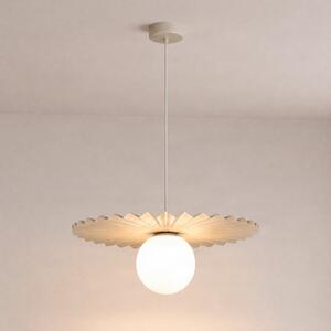 Domiluce Luster Fiore, sivi bež, Ø 40 cm, staklo, prigušiva, Bež, Kuhinja, Metal
